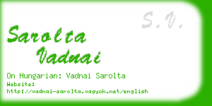 sarolta vadnai business card